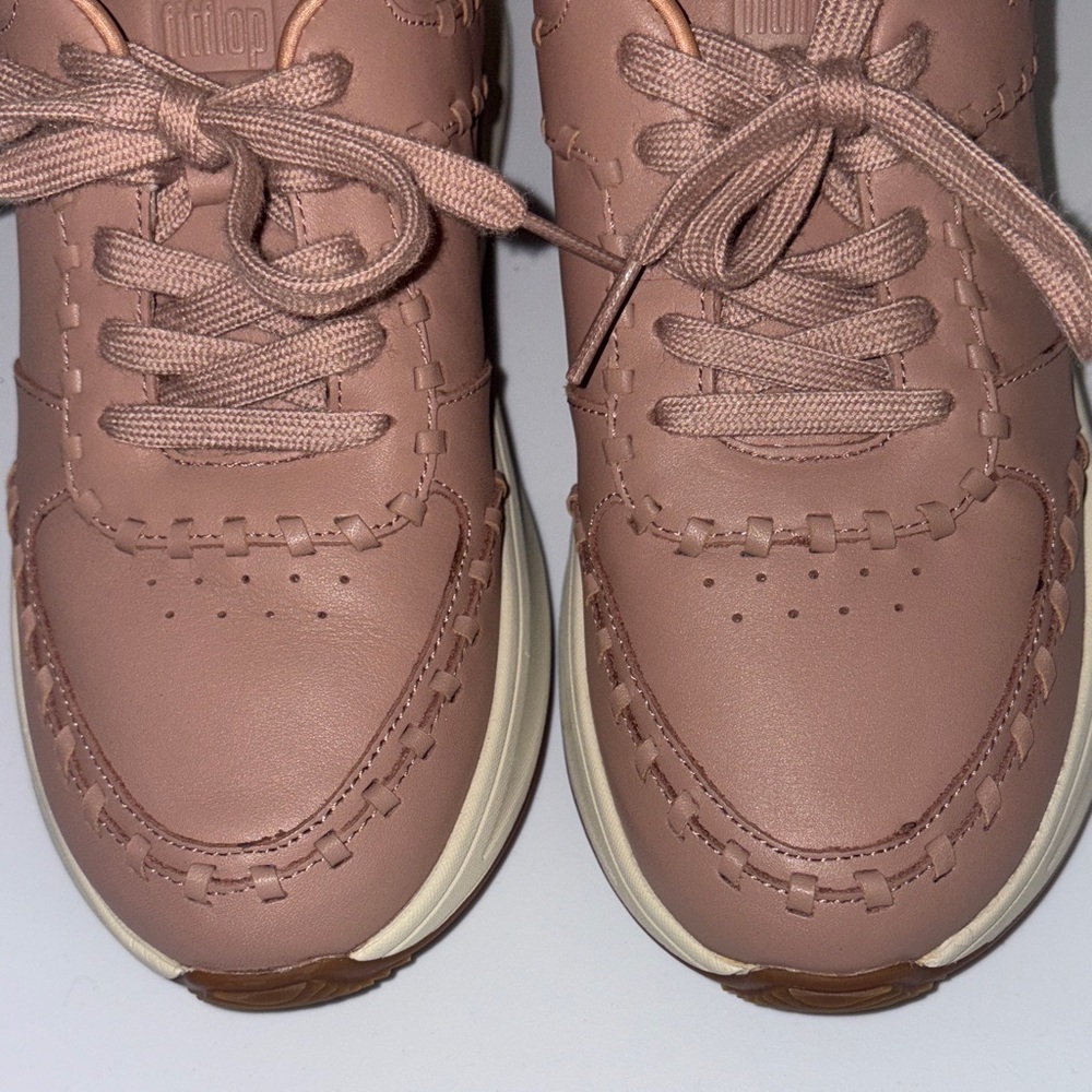 Fitflop Taupe Leather Lace-Up Sneakers - Picture 5 of 7